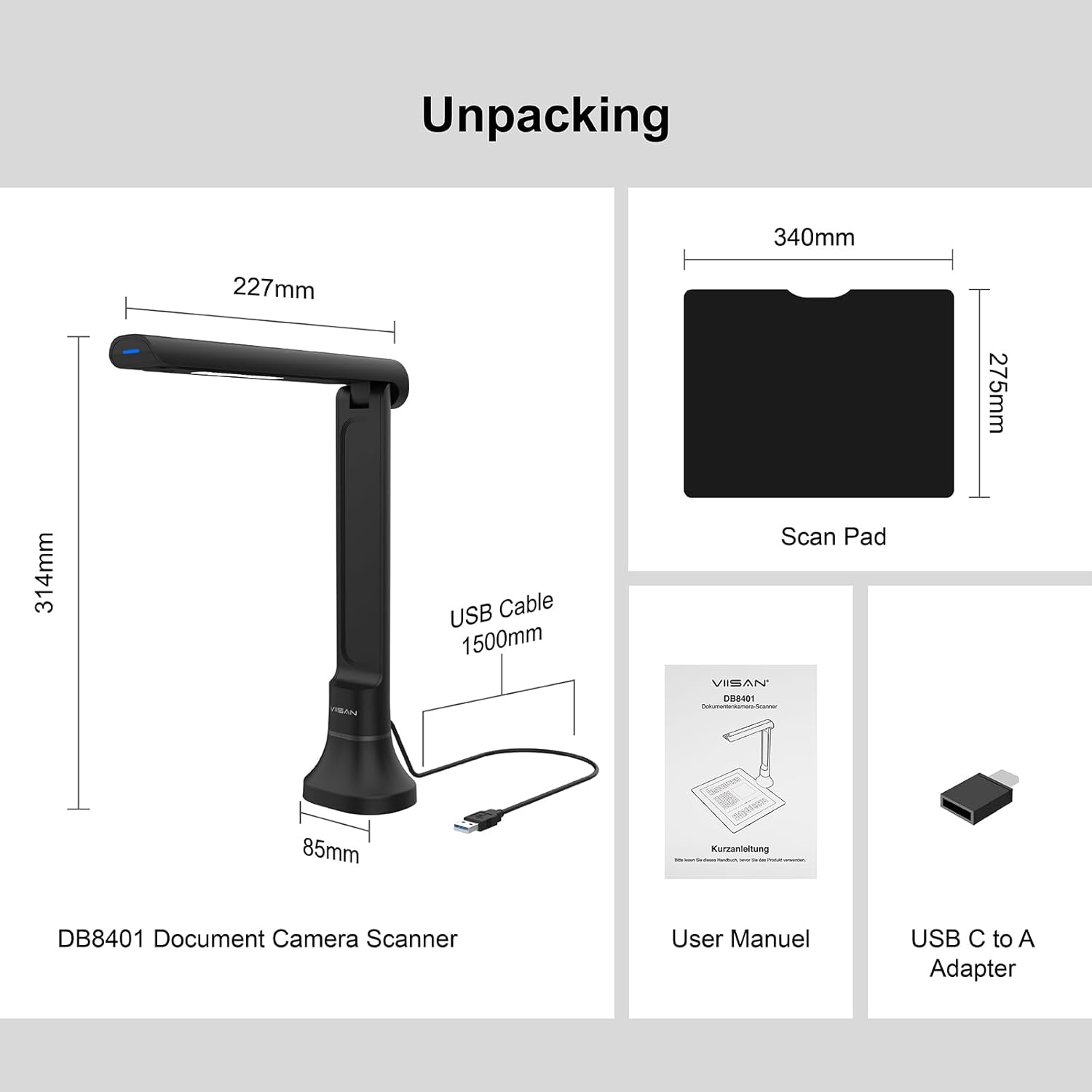 VIISAN DB8401 16MP Document Ca - đánh giá và giá Document Scanner Portable