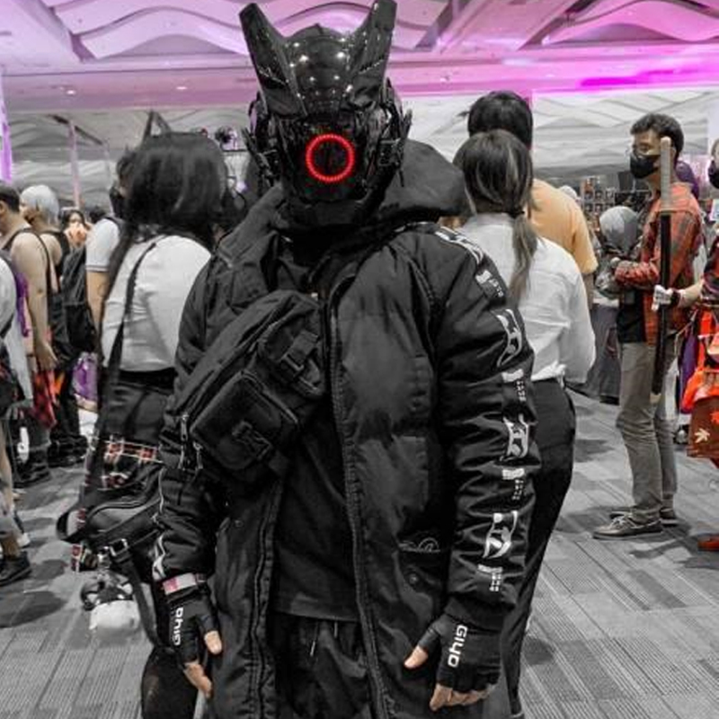 Cyberpunk LED Mask Cosplay Mas - đánh giá và giá Tech Wear Accessories